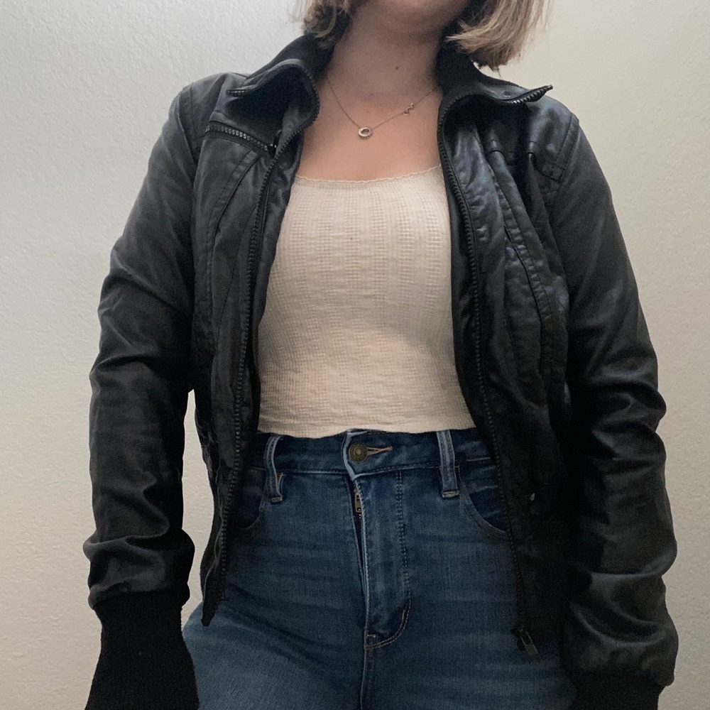 Vintage style leather jacket